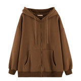 Women's Jacket Coat Hip Hop Y2K Angel Dark Print Hoodies Coat Streetwear Autumn Punk Zip Up Hooded Sweatshirt