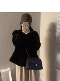 Winter Marinade Short-Term Collar Fur Integrated Slings Plush Green Fur Coat Women's Lamb