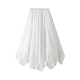 A Word Half-Dress Woman 2025 New Medium Long Gentle Fairy Yarn Skirt Wave Hem