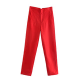 Workplace Women's Display High Waist Waist Suit Trousers 38 Color Reduced Age And Ankle