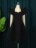 Lotus Leaf Side A Swing Dress Show Skinny Belly Large Size Party Dress Princess Dress