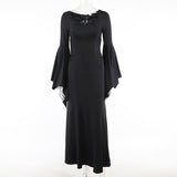 Autumn New Fashion Temperament Slim Dress Adams Bat Sleeve Fishtail Dress-Outfit