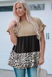 Color Block Flounce Sleeve Babydoll