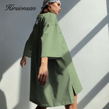 O Neck A-line Dresses Women 2021 Summer New 100% Cotton Soft Loose Long T Shirt Elegant Female Vacation Mini