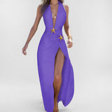 Women's Holiday Style Sexy Open Skirt Hanging Neck Sexy Back Suit Women Two