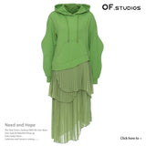 New Wave Shape Irregular Splicing Pressure Folded Two-Piece Dress Dress