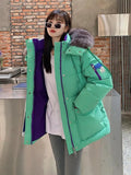 2022 New Winter Jacket Women Warm Parka Fashion Long Coat Hooded Parkas With Fur Collar Warm Snow Wear Padded