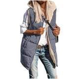 New Solid-Color Hooded Cotton Vest Wears Both Sides Of The Warm Cardigan Wind