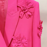 Hot New Star Fashion Double Buckle Heavy Industry Three-Dimensional Flower Decoration Suit