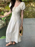 Special Price Does Not Return] Xixi Summer Temperament Embroidered High-Waisted T-Shirt Dress Dress Women