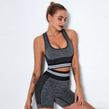 Seamless 2PCS Sexy Set Sports Bra High Waist Fitness Gym Shorts Gym Set Running Sportswear Workout Clothes Sports