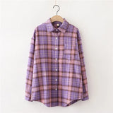 Style Plaid Shirts Women 2021 New Loose Design Blouse Lady Long Sleeve Blouses Cotton Casual Shirt Women Tops