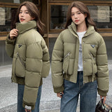 Pu Protein Skin Padded Coat Women's Short High Waist Coffee Ken Bean Wind Small 2024 New Winter Coat-Outfit