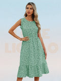 Party Printing Boho Dress Women Flying Sleeve O-Neck Floral A-Line Ladies Dresses Summer 2022 Elegant Long Dress Royal Blue Robe