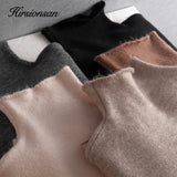 Warm Cashmere Sweater Women 2020 New Soft Crimped Neckline Loose Pullovers Korean Coffe Khaki Knitted Female