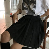 Skirts Women Summer High Waist Students Lovely Preppy Lolita Style College Womens Solid Plus Size 5XL Ulzzang