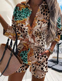 Classic Print Blouse and Shorts