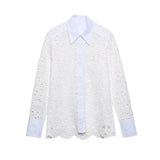 Suits Of New Embroidered Hollowed-Out Shirt And Skirt In Summer-Outfit