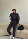 2022 Spring Women Hoodies Sweatshirt Tracksuit Fleece Cotton 2 Pieces Sets Pants