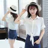 Summer Half Sleeve Buttoned Up Shirt Women's Coat Female Sun Protection All-match Thin Short Sleeve Chiffon Cardigan