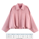 Spring Pilot Jacket Bat Sleeve Zipper Loose Tuffen Jacket Women's Casual