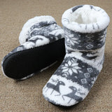 Slippers Winter Floor Shoes Woman Cotton Slipper Christmas Indoor Shoes Female Elk Warm Fur Plush Insole No Skid