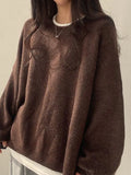 Oversized Split Hem Pullover Sweater-Outfit