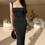 Spring And Summer Style Gentle Lady Socialite Style 2023 Temperament Basic Style Suspender Dress Woman-Outfit