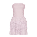 Romantic Sexy Lace Shoulder Corset Dress Niche Design Thin Cash Short Cake