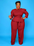 Piece Set Women Plus Size Sets 5xl Fall Fashion Solid Round Collar Half Sleeves Office Ladies Outfits Wholesale