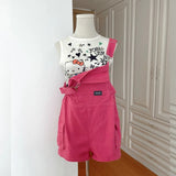 Fashion Women Shorts Jumpsuits And Rompers High Quality Solid Plus Size Woman Strap Rose Red Jeans Overalls Shorts