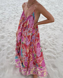 Fashion Print Slings Holiday Style Dress