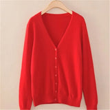 cardigan women spring plus size Solid color long sleeve short sweater coat female single-breasted casual tops jackets