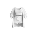 2025 New Knitted Plush Long-Sleeved Coat Vest Shorts Four-Piece Set + Three-Piece