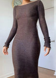 Solid Plain Knitting Long Bodycon