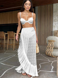 2025 New Three-Point High-Waisted Bikini Half-Dress Three-Piece Solid Color Split Body