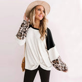 Patchwork Sweatshirt Woman Casual Loose Long Sleeve O-Neck Aesthetic Streetwear Fashion Autumn Pullover Elegant