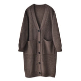 Yak Velvet Knitted Shirt Coat Women Autumn Retro Loose Lazy Wind Long Sweater