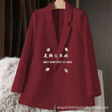 And Autumn Small Suit Jacket Women 2025 New Korean Version Of Loose Leisure Net Red Coffee-Color Suit Women's