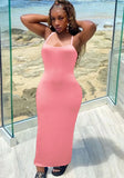 Cute Strap Sleeveless Solid Midi Sheath Tank