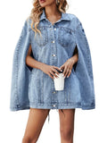 Women's Denim Coat Sleeveless Hollow Out Single Breasted Patchwork Solid Color Jackets 2024 Summer New Fashion 29L2051-Outfit