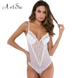 Women Sexy Bodysuit Lace Hollow Out Strap Backless V-neck Black Bodycon Female See-Through Body Romper New