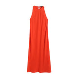 New Slim Version In Spring Has An Elegant Sleeveless Sling Dress.-Outfit