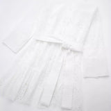 Spring Style Hollowed-Out Embroidery With Long Belt Midi Dress 2895994-Outfit
