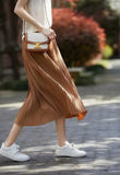 New 细细细细细 Art 褶皱 Fairy Hundred Folded Skirt Silk Slippery Pendant Half Body