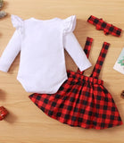 Baby Girl Christmas Print Two Piece Skirt Set with