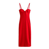 New Street Style Slim And Slim Medium And Long Version Suspender Dress 4661315-Outfit
