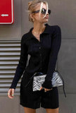 Casual Button Up Knit Long Sleeve Mini