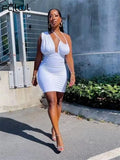 Summer Party Club Bodycon Sexy Sleeveless Cami Strap Mini Dress For Women 2022 Soild White Black Fashion Dress