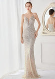Shining Sequins V Neck Strapless Slim Formal Cocktail Party